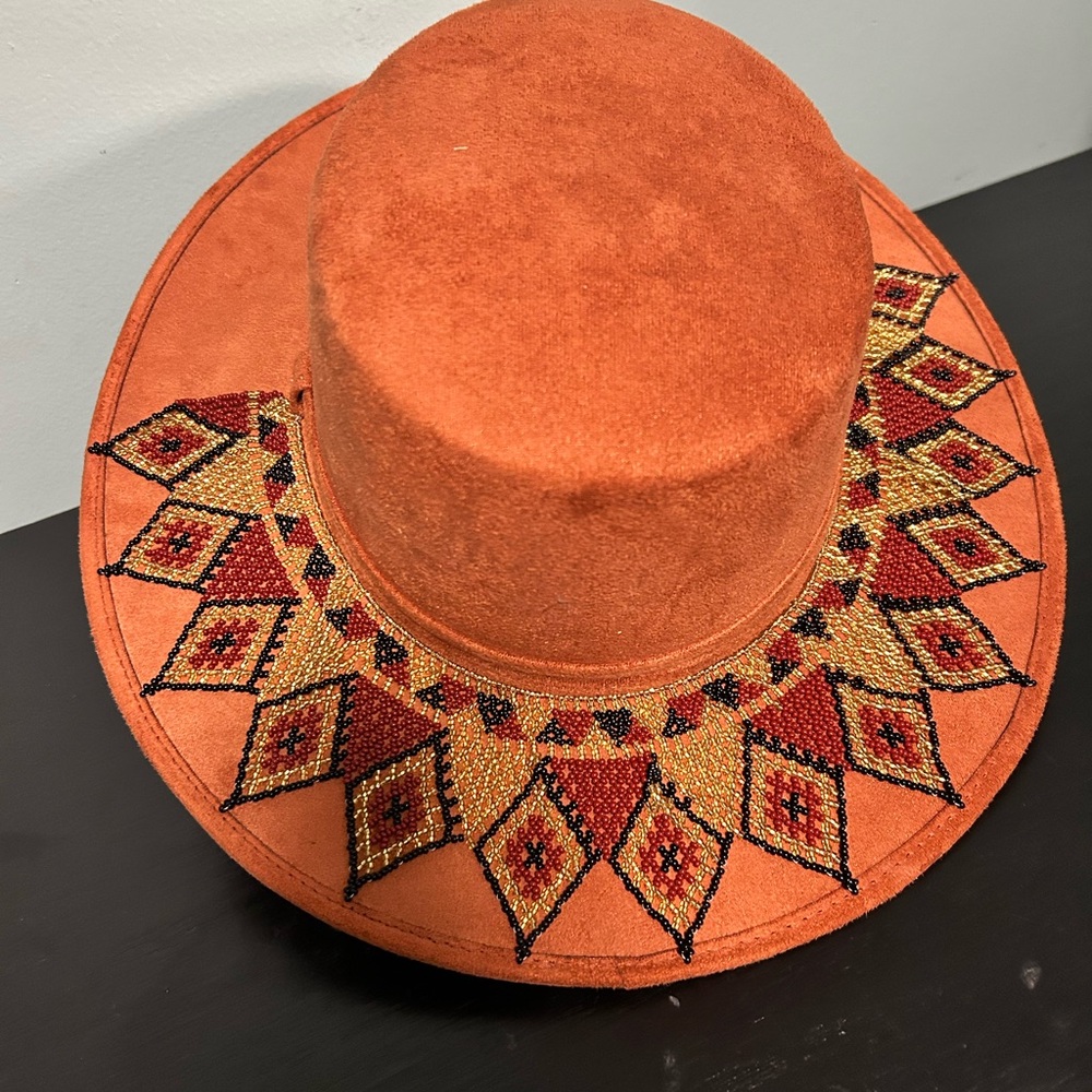 Embroidered Orange Hat